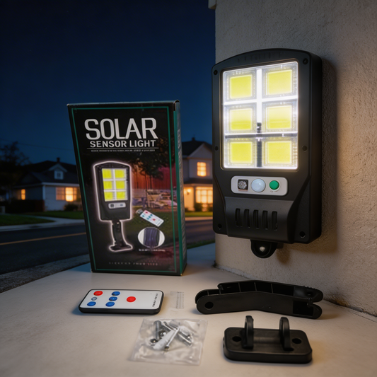 🌞 Lampă LED Solară Stradală – Iluminare Puternică & Inteligentă
