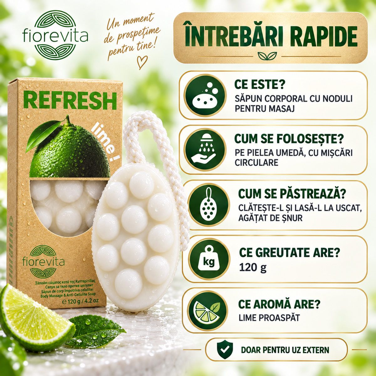 Săpun pentru celulită Refresh Lime – 1+1 GRATIS