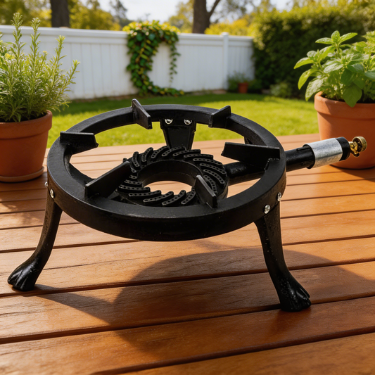 🔥 Arzător Pirostrie din Fontă 33 cm – Putere Brută pentru Gătit Serios
