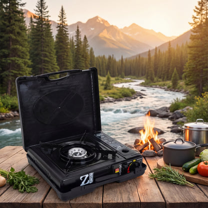 🍳 Aragaz Camping Portabil AD-2 ZTS5519 – Gătești Oriunde, Fără Complicații