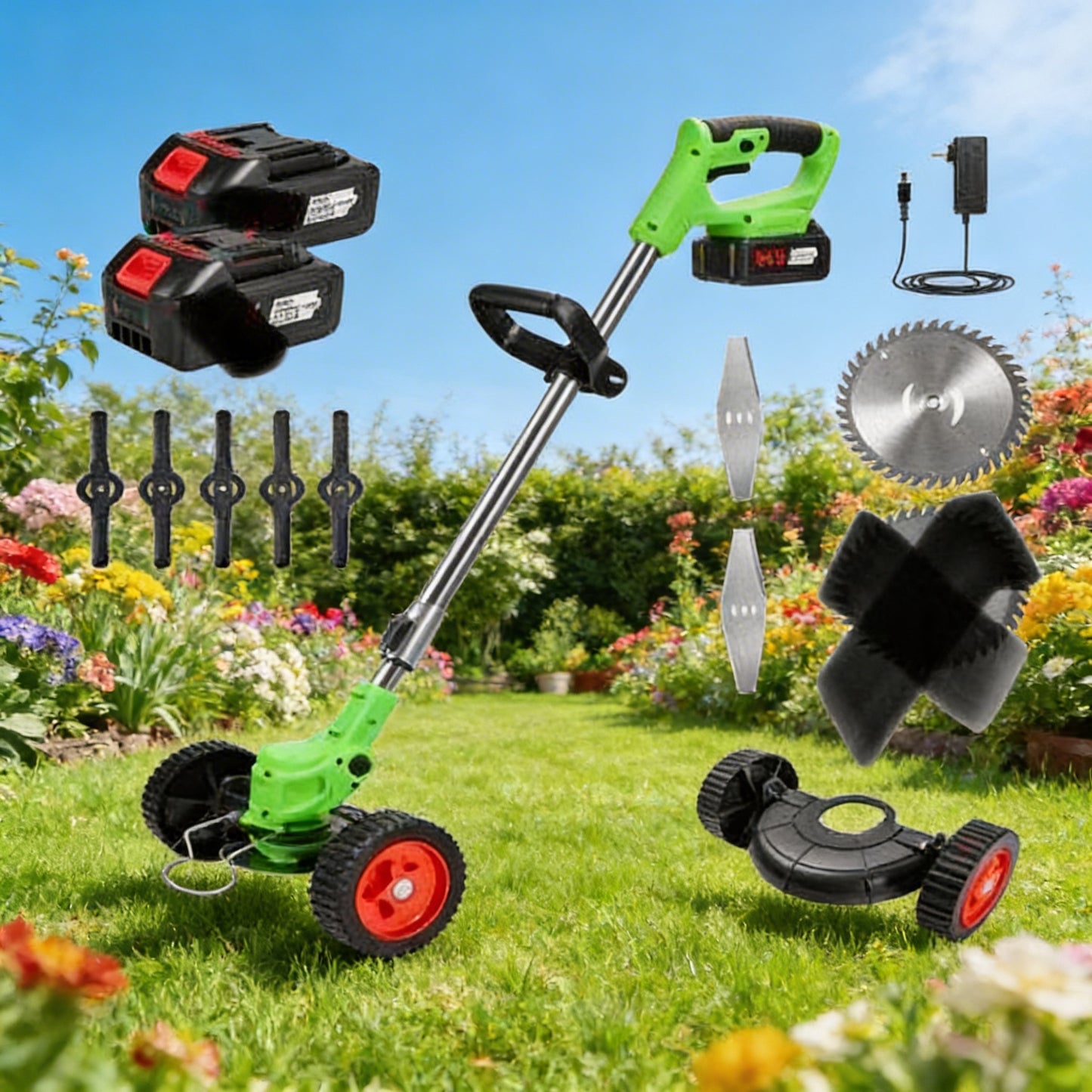 🌿 Motocoasă Electrică cu Roți 48V – Putere, Stabilitate și Control Maxim