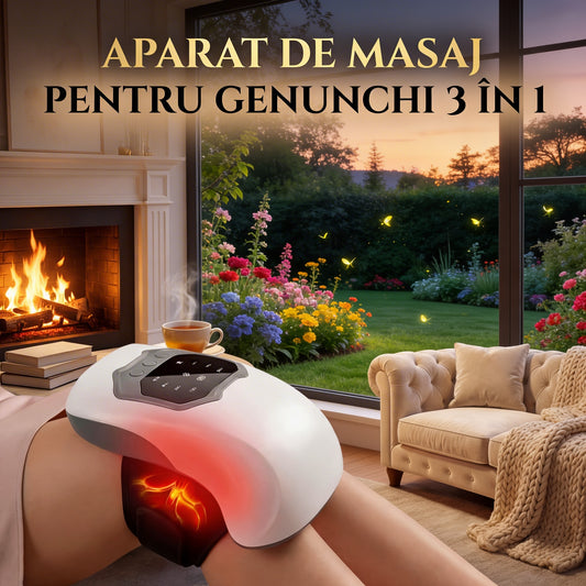 🦵 Aparat de Masaj pentru Genunchi 3 în 1 – Relaxare, Căldură & Recuperare