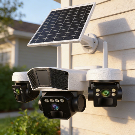📡 Cameră de Supraveghere 4G 3 în 1 cu Panou Solar – Control Total, Oriunde