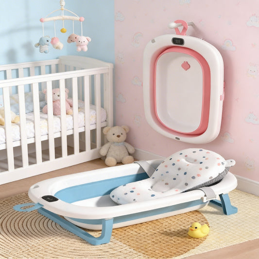 🛁 Cădiță Pliabilă pentru Bebeluși – Baie Sigură și Confortabilă