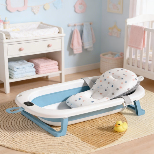🛁 Cădiță Pliabilă pentru Bebeluși – Baie Sigură și Confortabilă