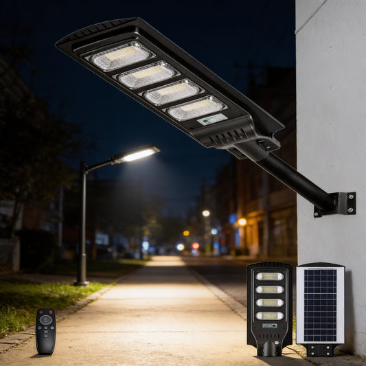 🌞 Lampă Stradală Solară LED – Iluminare Puternică, Fără Costuri