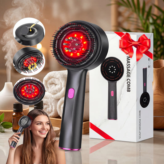 💆‍♀️ Perie de Masaj pentru Păr cu Lumină LED – Relaxare & Îngrijire 2 în 1