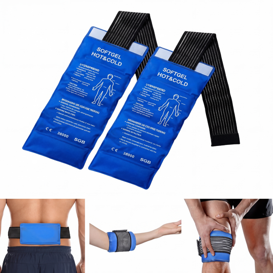 Compresă rece / calda reutilizabilă cu bandaj elastic – terapie rapidă pentru dureri și inflamații